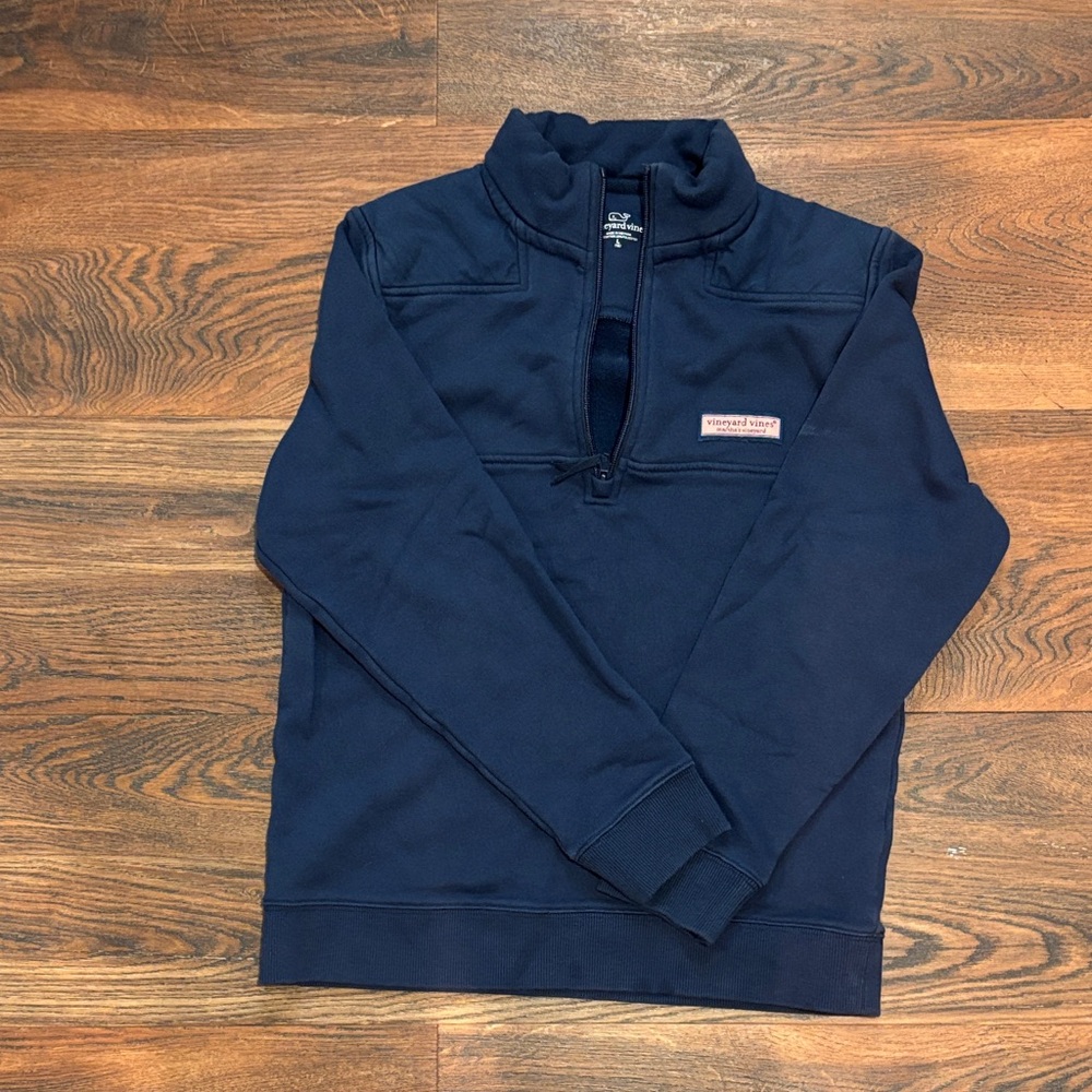 Vineyard Vines Boy’s Navy Quarter-Zip Shep Shirt / Size Large (16) - Picture 1 of 3